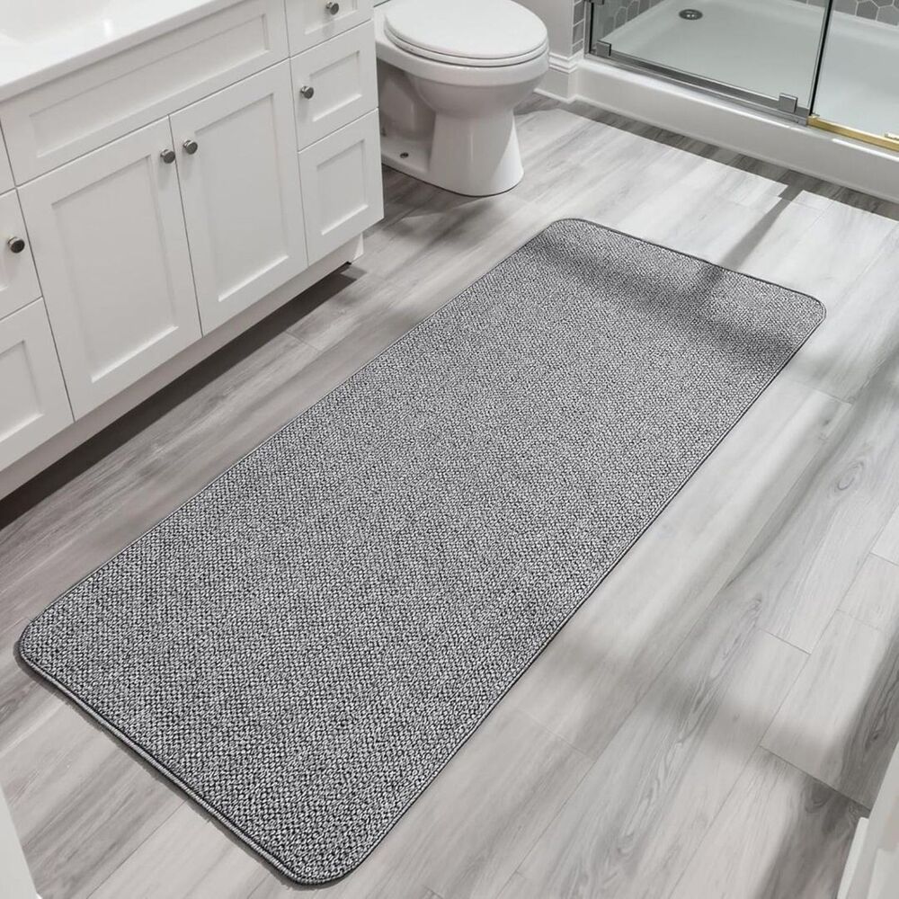 Brand New Bosap Grey Ultra-Thin Bathroom Runner Rug 3' × 6'